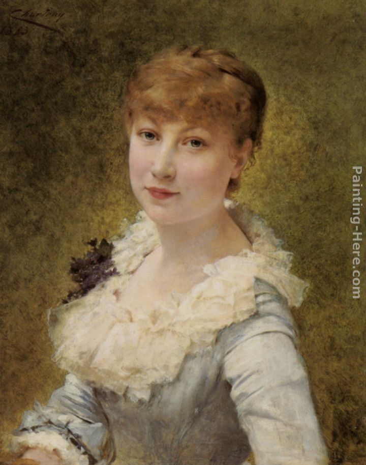 Theobald Chartran Portrait of a Young Lady